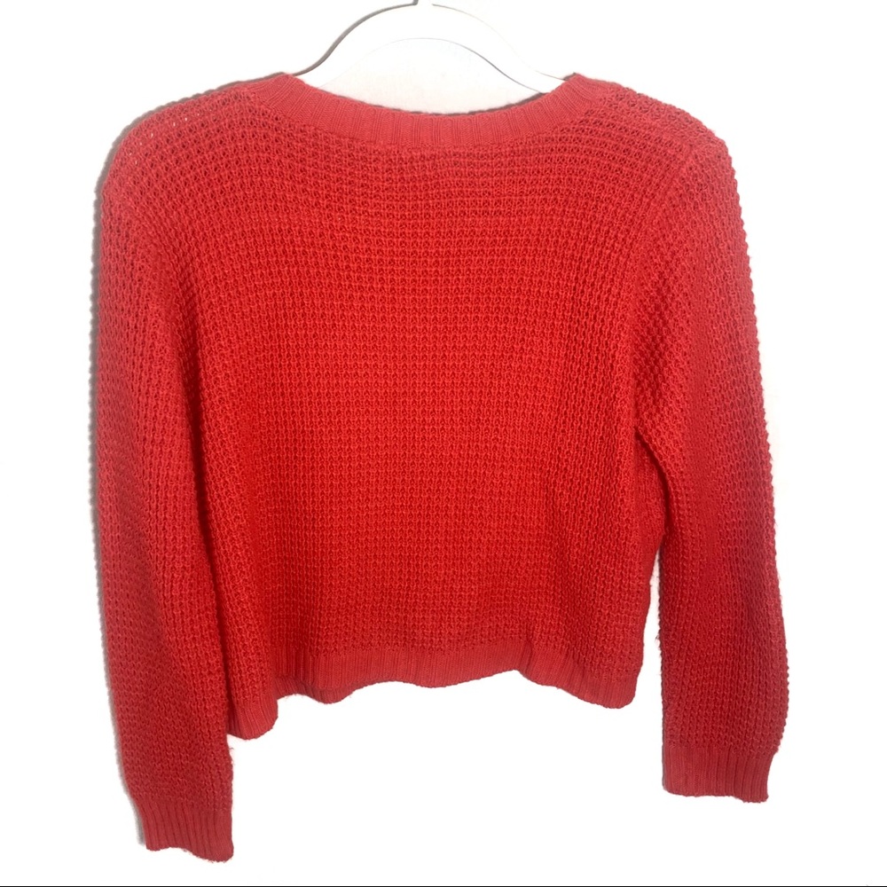 PACSUN LA HEARTS chunky long sleeve crew neck knit sweater pink red size large - Picture 3 of 4